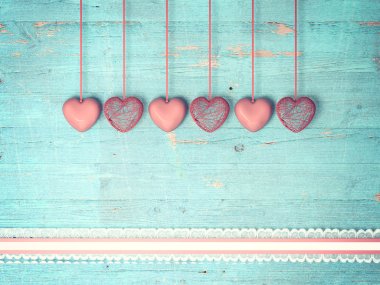 red heart on wooden background clipart