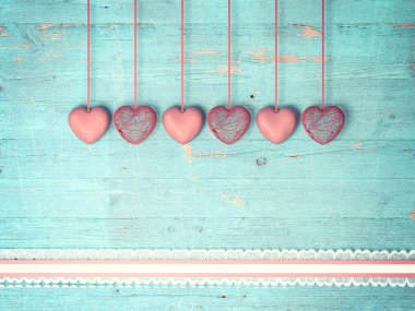 red heart on wooden background clipart