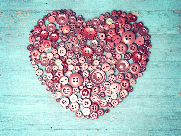 Red heart background on vintage old surface. — Stock Photo, Image