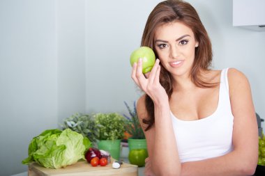 Güzel esmer bayanı closeup portresi