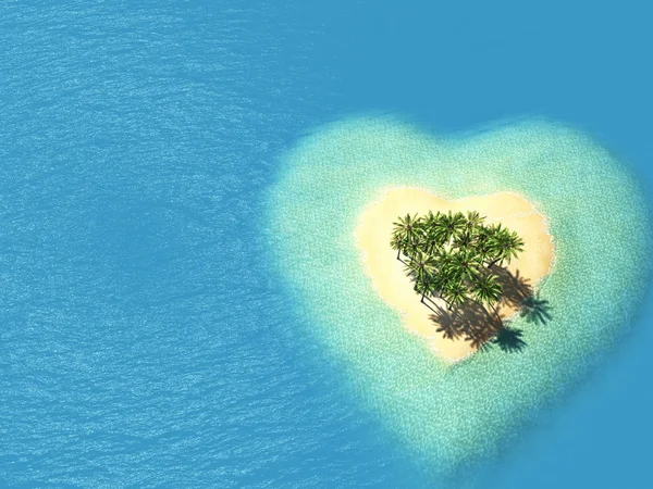 Ilustracja krajobraz wyspy serca — Zdjęcie stockowe