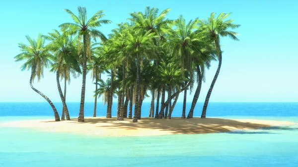 Palm trees on tropical beach — Stock Photo, Image