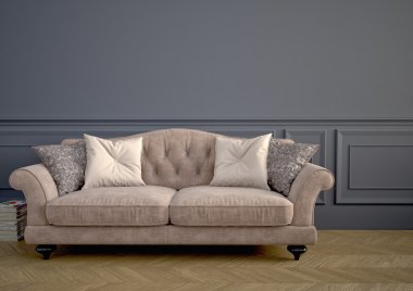 Beautiful vintage sofa. 3d rendering clipart