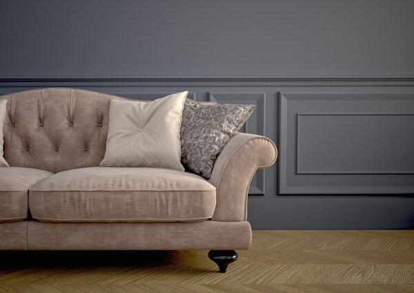 Beautiful vintage sofa. 3d rendering