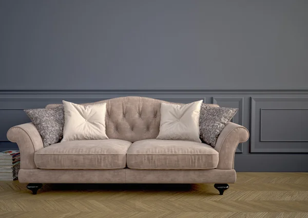 Vacker vintage soffa. 3D-rendering — Stockfoto