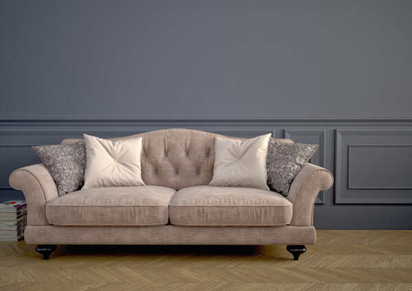 Beautiful vintage sofa. 3d rendering