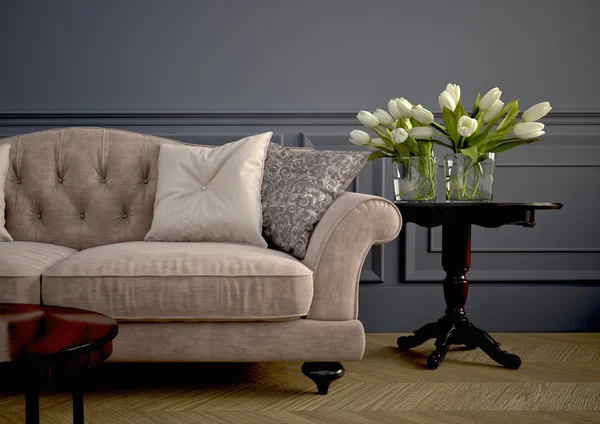 Красивый винтажный диван. 3d-рендеринг — стоковое фото