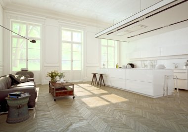 Lüks mutfak. 3D render