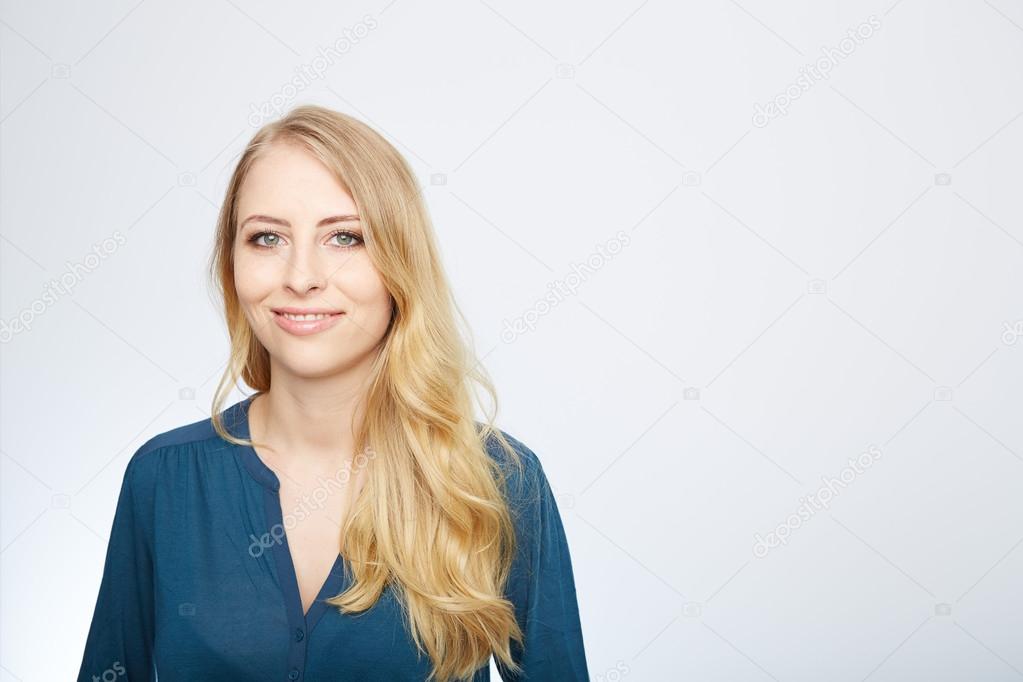 Happy smiling woman portrait with crossed arms