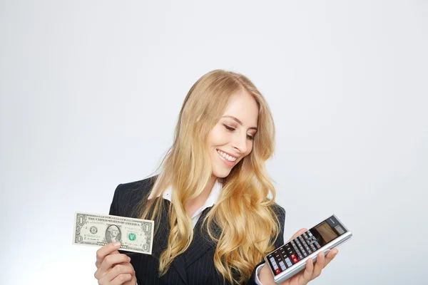 Atractiva mujer de negocios, con traje y camisa . —  Fotos de Stock