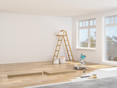 modernizasyon bir apartman. 3D render