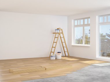 modernizasyon bir apartman. 3D render