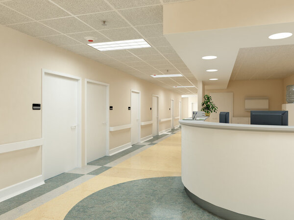 Больница. 3d-рендеринг
