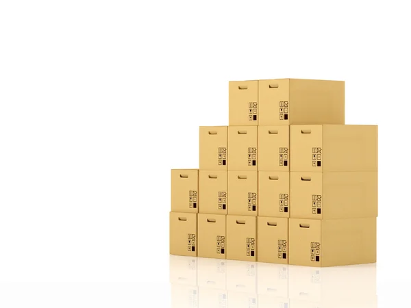 Cajas móviles. renderizado 3d — Foto de Stock