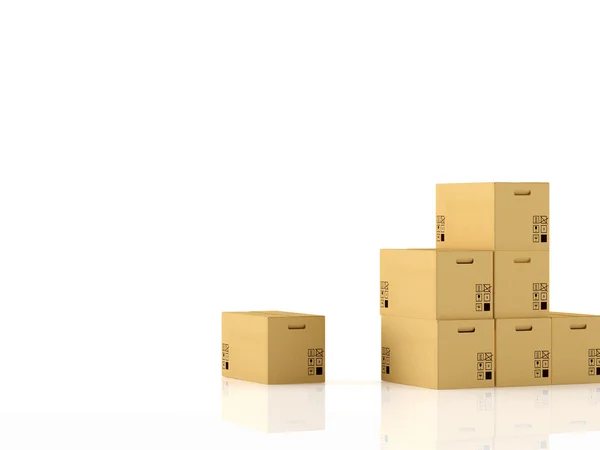 Moving boxes. 3d rendering — Stock Photo, Image