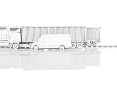 Lojistik kavramı. 3D render