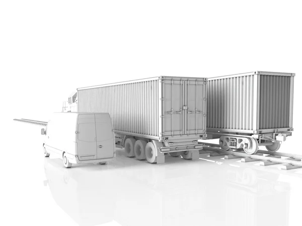 Logistikkonzept. 3D-Darstellung — Stockfoto