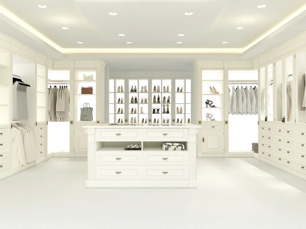 büyük beyaz gardrop. 3D render