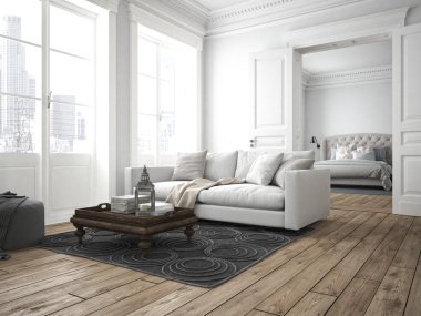  modern living room. 3d rendering clipart
