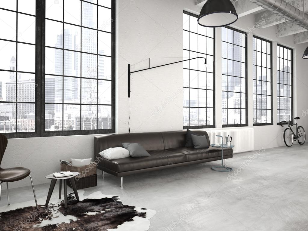 modern loft. 3d rendering