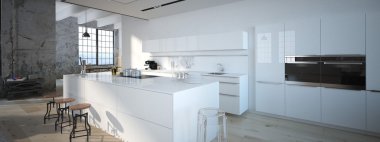 Modern mutfak. 3D render