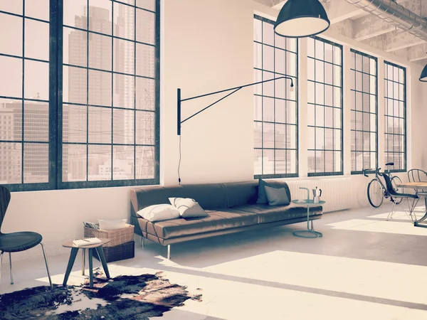 Moderne loft. 3D-rendering — Stockfoto