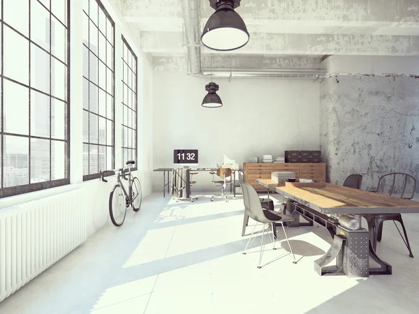 İç tasarım, modern oturma odası. 3D render — Stok fotoğraf