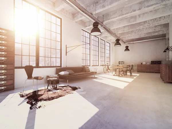 Diseño interior de la sala de estar moderna. renderizado 3d — Foto de Stock