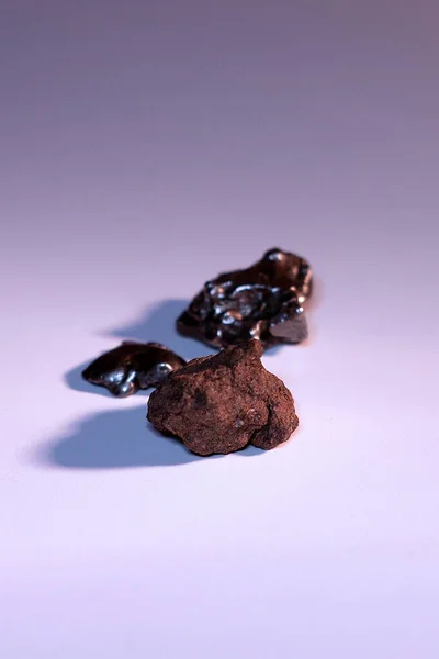 Fragmenty Meteorytu Żelazo Kamienne Żelazo Nikiel — Zdjęcie stockowe