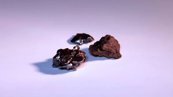 Fragmenty Meteorytu Żelazo Kamienne Żelazo Nikiel — Zdjęcie stockowe
