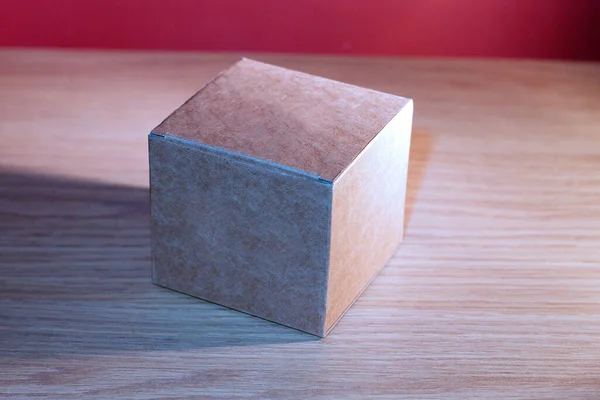 Small Brown Square Box Számítógépekhez Koncepciókhoz Makettekhez — Stock Fotó