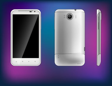 Akıllı telefonlar izole mor