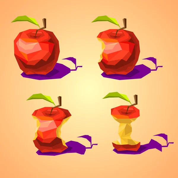 赤いリンゴのセット — ストックベクタ