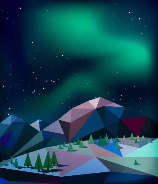 Dağlar üzerinde Kuzey ışıkları