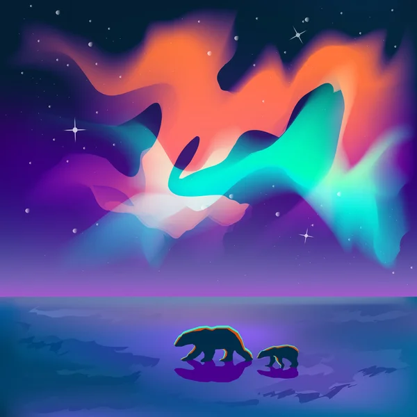 Twee beren lopen — Stockvector