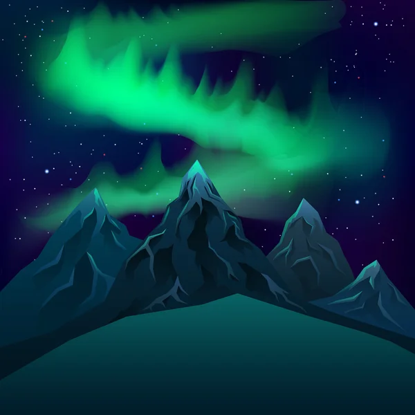 Realistic mountains at night — Stock Vector