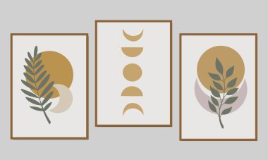 Duvar dekorasyonu, kartpostal ya da broşür kapağı tasarımı için yaratıcı minimalist el çizimleri. El çizimi vektör tasarımı elemanları. Vektör EPS10.