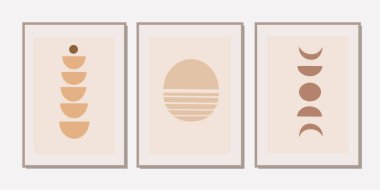 Duvar dekorasyonu, kartpostal ya da broşür kapağı tasarımı için yaratıcı minimalist el çizimleri. El çizimi vektör tasarımı elemanları. Vektör EPS10.