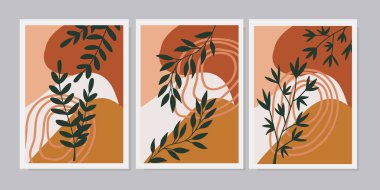 Duvar dekorasyonu, kartpostal ya da broşür kapağı tasarımı için yaratıcı minimalist el çizimleri. El çizimi vektör tasarımı elemanları. Vektör EPS10.