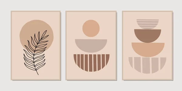 Conjunto Ilustraciones Creativas Minimalistas Dibujadas Mano Para Decoración Paredes Postales — Vector de stock