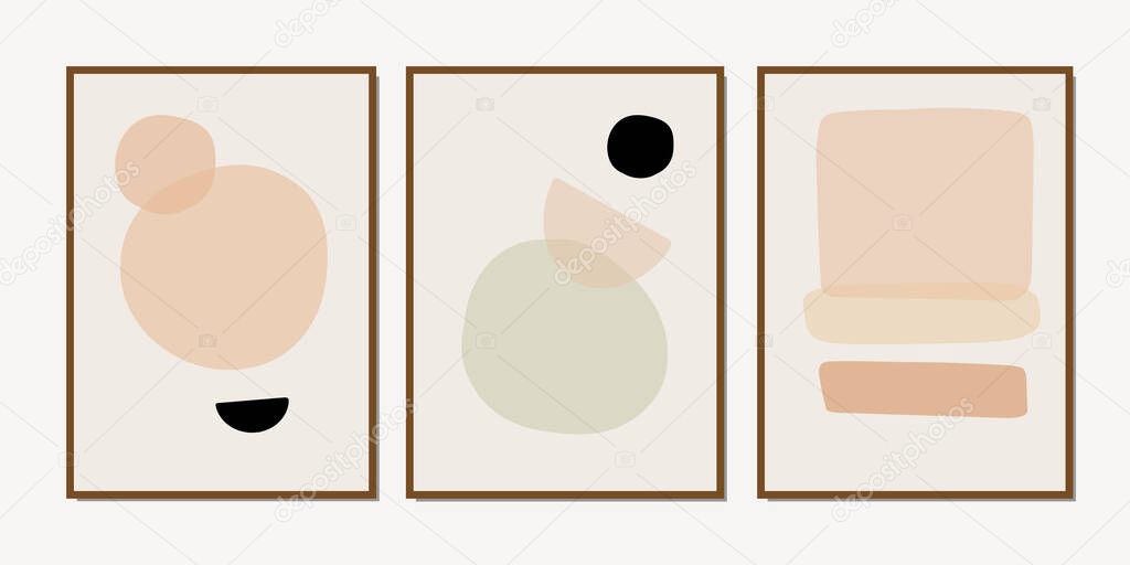 Set of creative minimalist hand drawn illustrations for wall decoration, postcard or brochure cover design. Hand draw vector design elements. Vector EPS10.