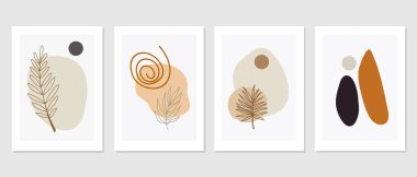 Duvar dekorasyonu, kartpostal ya da broşür kapağı tasarımı için yaratıcı minimalist el çizimleri. El çizimi vektör tasarımı elemanları. Vektör EPS10.