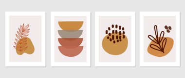 Duvar dekorasyonu, kartpostal ya da broşür kapağı tasarımı için yaratıcı minimalist el çizimleri. El çizimi vektör tasarımı elemanları. Vektör EPS10.