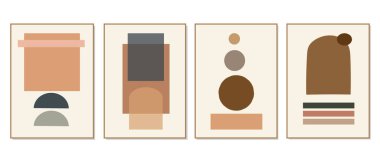 Duvar dekorasyonu, kartpostal ya da broşür kapağı tasarımı için yaratıcı minimalist el çizimleri. El çizimi vektör tasarımı elemanları. Vektör EPS10.