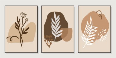 Duvar dekorasyonu, kartpostal ya da broşür kapağı tasarımı için yaratıcı minimalist el çizimleri. El çizimi vektör tasarımı elemanları. Vektör EPS10.