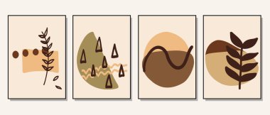 Duvar dekorasyonu, kartpostal ya da broşür kapağı tasarımı için yaratıcı minimalist el çizimleri. El çizimi vektör tasarımı elemanları. Vektör EPS10.