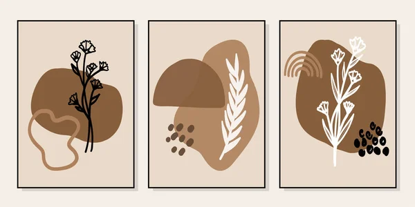 Zestaw Kreatywnych Minimalistycznych Ręcznie Rysowanych Ilustracji Dekoracji Ścian Pocztówek Lub — Wektor stockowy