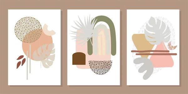 Conjunto Ilustrações Desenhadas Mão Minimalistas Criativas Para Decoração Parede Cartão —  Vetores de Stock
