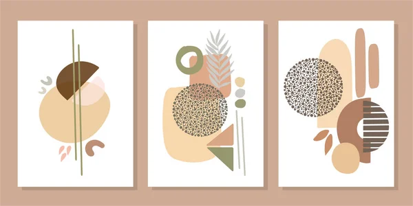 Set Van Creatieve Minimalistische Met Hand Getekende Illustraties Voor Wanddecoratie — Stockvector