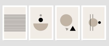 Duvar dekorasyonu, kartpostal ya da broşür kapağı tasarımı için yaratıcı minimalist el çizimleri. El çizimi vektör tasarımı elemanları. Vektör EPS10.